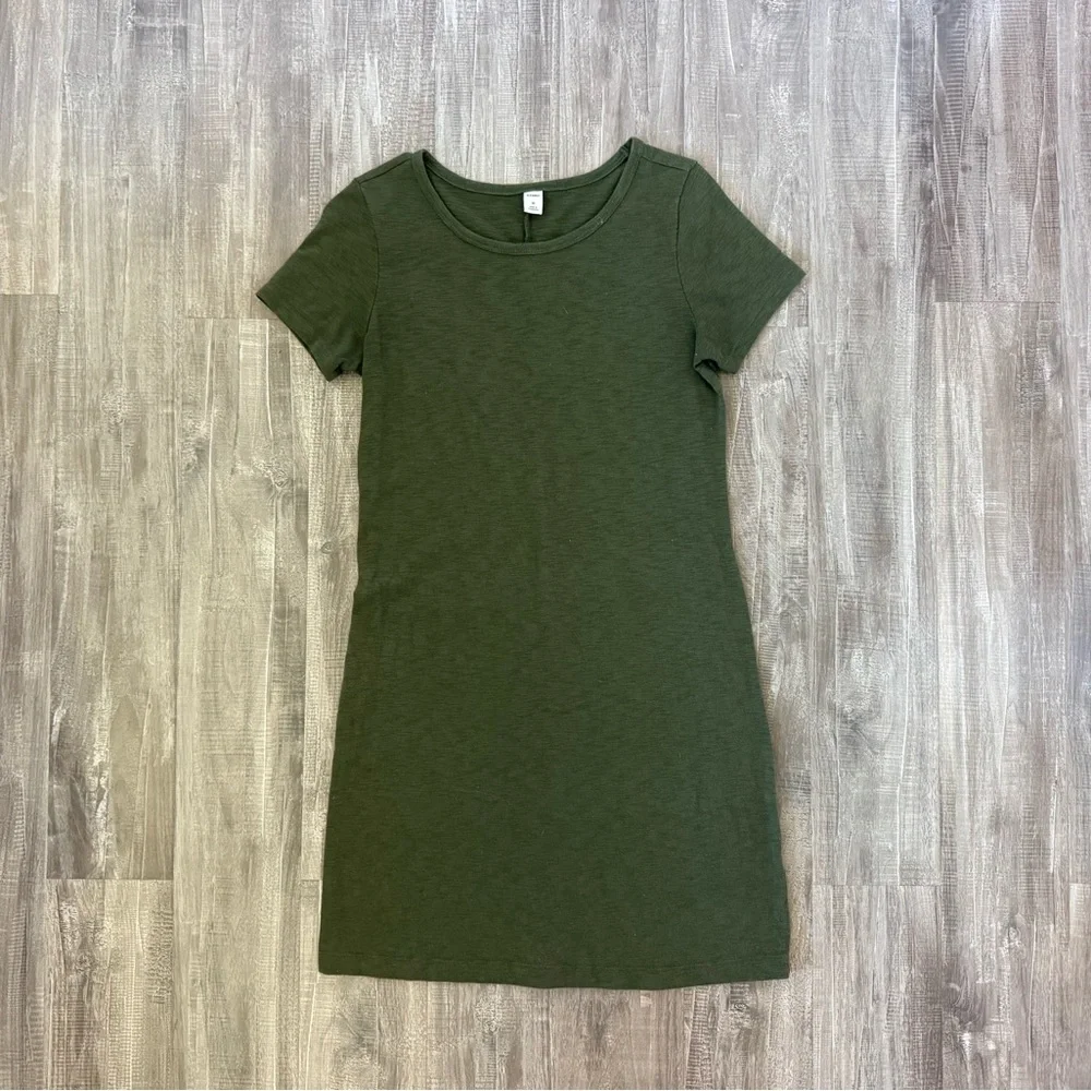 Old Navy Heather Gray and Olive T-Shirt Dress Bundle (2) - Picture 2 of 5